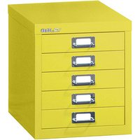 BISLEY MultiDrawer™ L125 Schubladenschrank gelb mit 5 Schubladen 27,9 x 38,0 x 32,5 cm von Bisley