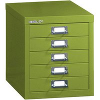 BISLEY MultiDrawer™ L125 Schubladenschrank grün 5 Schubladen 27,9 x 38,0 x 32,5 cm von Bisley