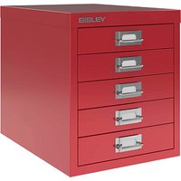 BISLEY MultiDrawer™ L125 Schubladenschrank kardinalrot 5 Schubladen 27,9 x 38,0 x 32,5 cm von Bisley