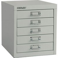 BISLEY MultiDrawer™ L125 Schubladenschrank lichtgrau 5 Schubladen 27,9 x 38,0 x 32,5 cm von Bisley