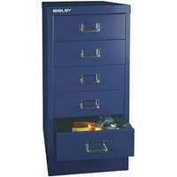 BISLEY MultiDrawer™ L296 Schubladenschrank oxfordblau 6 Schubladen 27,8 x 38,0 x 59,0 cm von Bisley