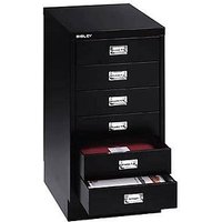 BISLEY MultiDrawer™ L296S Schubladenschrank schwarz 6 Schubladen 27,8 x 38,0 x 67,0 cm von Bisley