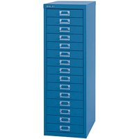 BISLEY MultiDrawer™ L3915 Schubladenschrank blau 15 Schubladen 27,8 x 38,0 x 85,7 cm von Bisley