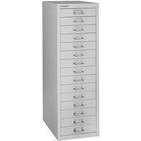 BISLEY MultiDrawer™ L3915 Schubladenschrank lichtgrau 15 Schubladen 27,8 x 38,0 x 85,7 cm von Bisley