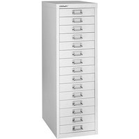 BISLEY MultiDrawer™ L3915 Schubladenschrank verkehrsweiß 15 Schubladen 27,8 x 38,0 x 85,7 cm von Bisley