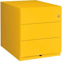 BISLEY Note Rollcontainer gelb 3 Auszüge 42,0 x 56,5 x 49,5 cm von Bisley