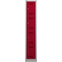 BISLEY Schließfachschrank MonoBloc ML03S4 rot / grau 4 Schließfächer 32,2 x 50,0 x 170,0 cm von Bisley