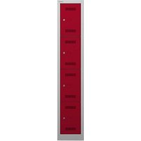 BISLEY Schließfachschrank MonoBloc ML03S4 lichtgrau, kardinalrot ML03S4506, 4 Schließfächer 32,2 x 50,0 x 170,0 cm von Bisley