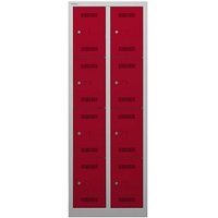 BISLEY Schließfachschrank MonoBloc ML06D4 lichtgrau, kardinalrot ML06D4506, 8 Schließfächer 61,0 x 50,0 x 170,0 cm von Bisley