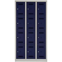 BISLEY Schließfachschrank MonoBloc ML09T4 lichtgrau, oxfordblau ML09T4505, 12 Schließfächer 90,0 x 50,0 x 170,0 cm von Bisley