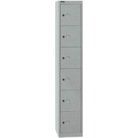 BISLEY Schließfachschrank silber CLK126355, 6 Schließfächer 30,5 x 30,5 x 180,2 cm von Bisley