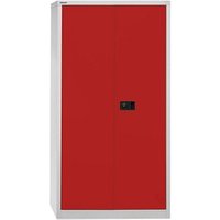 BISLEY Stahlschrank Universal E722A03G506 lichtgrau, kardinalrot 91,4 x 40,0 x 180,6 cm, aufgebaut von Bisley