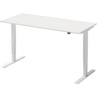 BISLEY Varia Single elektrisch höhenverstellbarer Schreibtisch weiß rechteckig, T-Fuß-Gestell weiß 180,0 x 80,0 cm von Bisley
