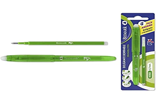 Bismark Löschbarer Kugelschreiber Grün mit Kapuze und Ersatz von Bismark