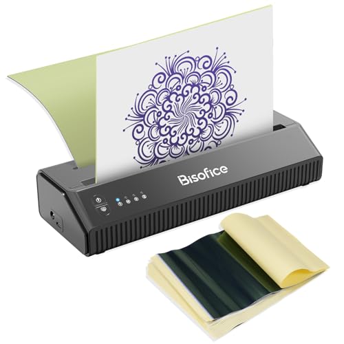 Bisofice Tattoo Drucker, Tattoo Stencil Drucker mit 10 Tattoo Transfer Papier, Stencil Drucker Tattoo Bluetooth Tattoo Transfer Drucker, Kompatibel mit Android iOS Bisofice Tattoo Drucker, Tattoo Stencil Drucker mit 10 Tattoo Transfer Papier, Stencil Drucker Tattoo Bluetooth Tattoo Transfer Drucker, Kompatibel mit Android iOS von Bisofice