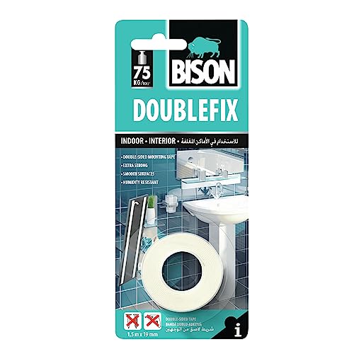 Bison - Montageband Doppelseitiges Klebeband - 1,5m x 19mm - bis 75KG* von Bison