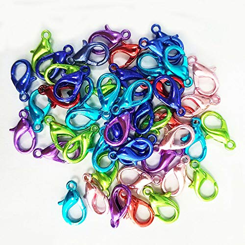 Nützliche 20/50 Stück bunt beschichtete Karabinerverschlüsse Hakenverbinder Schmuck 14 mm – (Anzahl: 20 Stück, Farbe: gemischt) von Bitshops