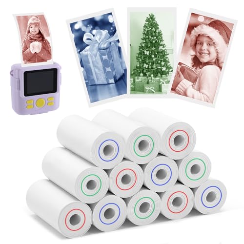 12 Rollen Kinderkamera-Papierrolle, Nachfüllpackung, Farbentwicklung, Rot, Grün, Blau, Thermo-Sofortbildkamera-Fotodrucker für 4, 5, 6, 7, 8, 9, 10 Jahre, Mädchen, Jungen, Geburtstag, Weihnachten 12 Rollen Kinderkamera-Papierrolle, Nachfüllpackung, Farbentwicklung, Rot, Grün, Blau, Thermo-Sofortbildkamera-Fotodrucker für 4, 5, 6, 7, 8, 9, 10 Jahre, Mädchen, Jungen, Geburtstag, Weihnachten von Biubee
