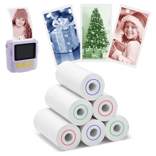 6 Rollen Kinderkamera-Papierrolle, Nachfüllpackung, Farbentwicklung, Rot, Grün, Blau, Thermo-Sofortbildkamera-Fotodrucker für 4, 5, 6, 7, 8, 9, 10 Jahre alte Mädchen, Jungen, Geburtstag, Weihnachten 6 Rollen Kinderkamera-Papierrolle, Nachfüllpackung, Farbentwicklung, Rot, Grün, Blau, Thermo-Sofortbildkamera-Fotodrucker für 4, 5, 6, 7, 8, 9, 10 Jahre alte Mädchen, Jungen, Geburtstag, Weihnachten von Biubee