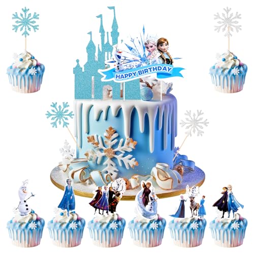 34 Stück Tortendeko Set, Kuchen Deko Tortenaufleger Cupcake Toppers für Kinder Party Geburtstag Supplies, Happy Birthday Cake Topper Tortendeko Set von Biuebinc