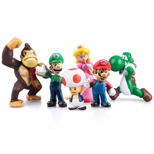 6 Stück Kuchen Deko Figuren Set, Figuren Deko, Minifiguren Tortendeko Muffin Deko, Dekofiguren Cupcake Toppers Dekoration von Biuebinc