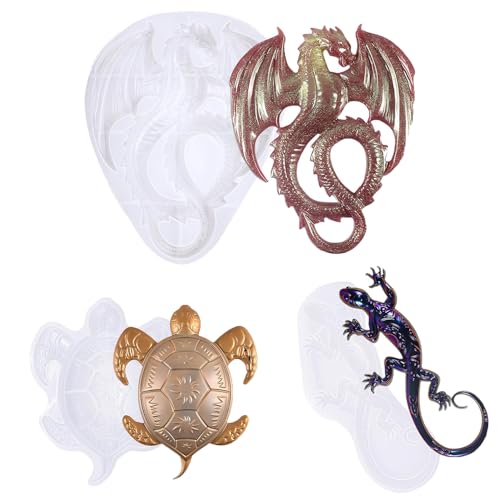 Silikonformen für Epoxidharz, realistische Tierformen, Frosch, Eidechse, Drache, DIY, Handwerk, Heimdekoration, Kunstprojekte (3) von Biunnru