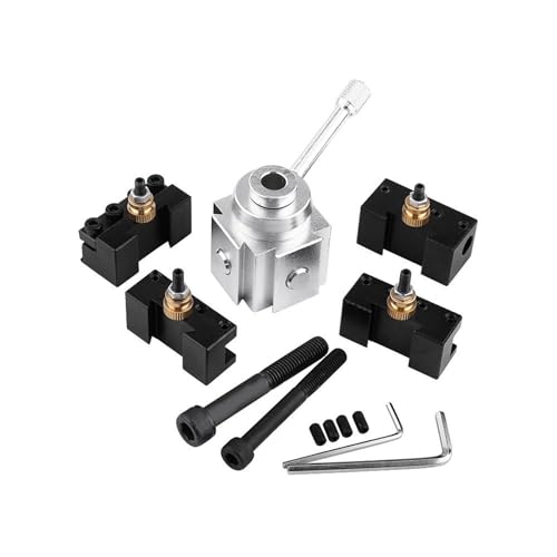 Biuzi Schnellwechsel-Mini-Drehmaschinen-Werkzeughalter und Halter-Kit aus Aluminiumlegierung, hochpräzises und hochsteifes Werkzeug für zylindrisches Drehen mit Rändelung von Biuzi
