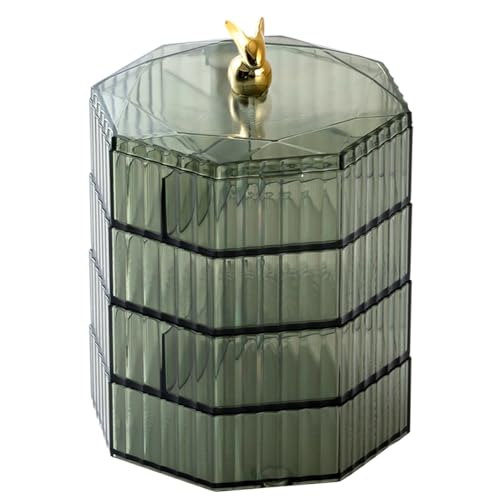 Biwwubik Schmuckkästchen, Acryl, Schmuckorganizer mit Griff, transparente Schmuckschatulle für Frauen und Mädchen, grüner Make-up-Organizer Biwwubik Schmuckkästchen, Acryl, Schmuckorganizer mit Griff, transparente Schmuckschatulle für Frauen und Mädchen, grüner Make-up-Organizer von Biwwubik