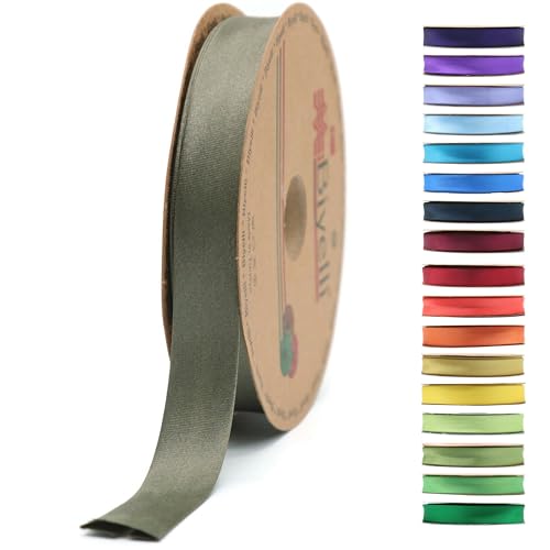 BYS43 Schrägband aus Satin, 99+ Farben, 1,9 cm breit, 22,7 m, gefaltetes Satinband, Stoffpaspelierung, Schrägband zum Nähen, Kleidung, DIY (43. Metallic) von Biyelli