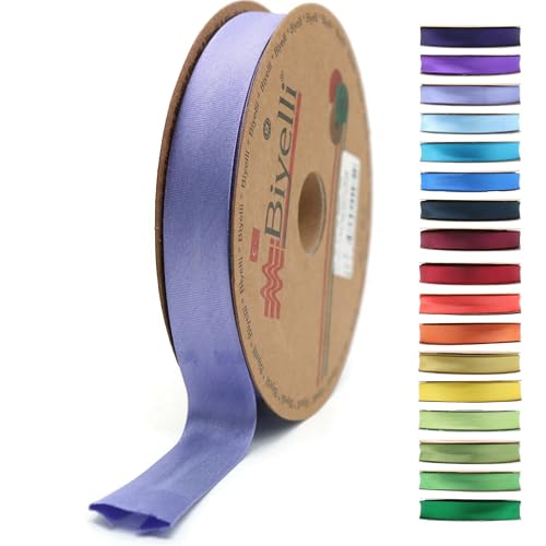 BYS73 Schrägband aus Satin, 99+ Farben, 1,9 cm breit, 22,7 m, gefaltetes Satinband, Stoffpaspelband, Schrägband zum Nähen, Kleidung, DIY (73. Immergrün) von Biyelli