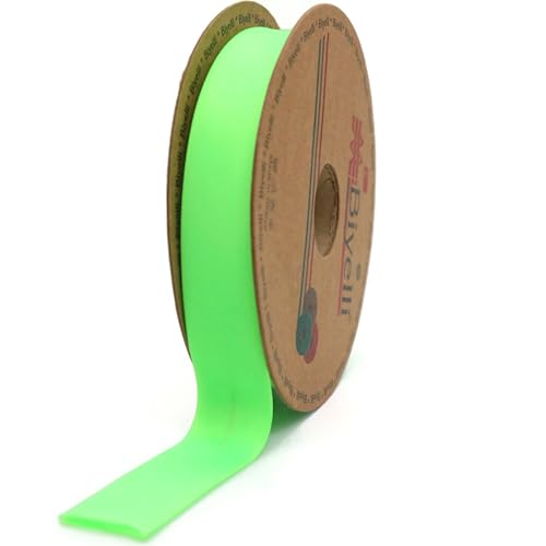 Faltbares Neon-Schrägband – 99+ Farben – 1,9 cm breit – 22,7 m – Falz-Neon-Schrägband Stoff Paspelband zum Nähen von Kleidung DIY Grün D103 von Biyelli