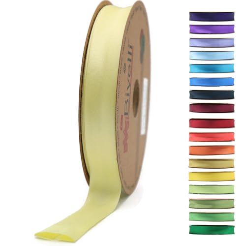 Faltbares Satin-Schrägband, 99+ Farben, 1,9 cm breit, 22,7 m lang, gefaltetes Satinband, Stoffpaspelband, Schrägband zum Nähen von Kleidung, DIY (06. Zitrone) BYS06 von Biyelli
