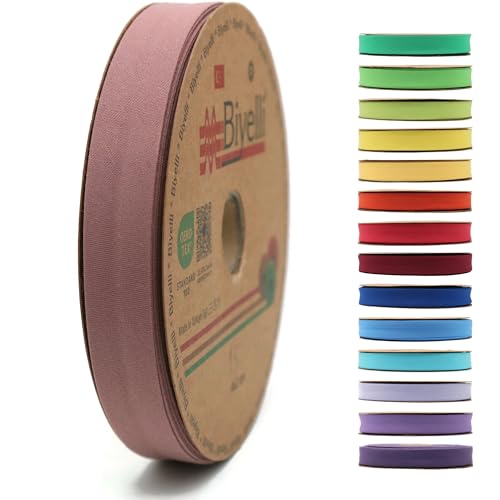 Schrägband aus Baumwolle, 20 mm breit, 22,7 m, 65+ Farben, einfach gefaltet, Baumwoll-Faltband zum Nähen, Kleidung, DIY (59. Walnussbraun) D59 von Biyelli