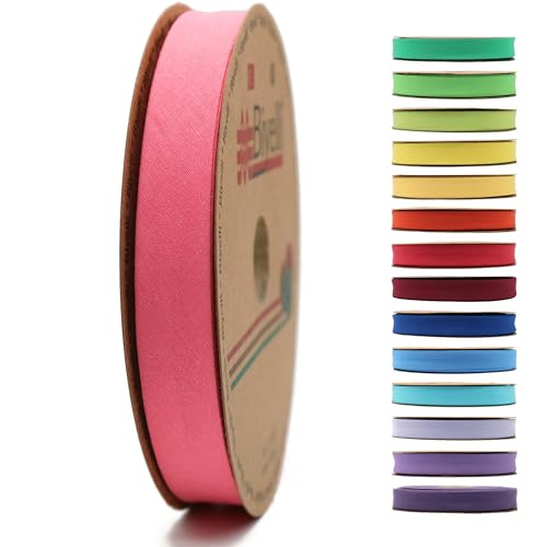 Schrägband aus Baumwolle, 20 mm breit, 22,7 m, 65+ Farben, einfach gefaltetes Baumwoll-Faltband zum Nähen, Kleidung, DIY (50. Flamingo) D50 von Biyelli