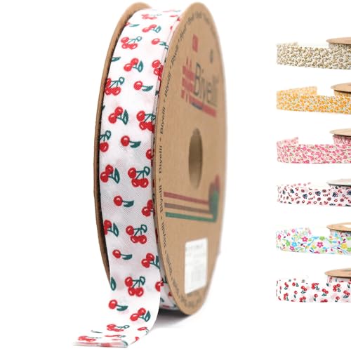 Schrägband aus Baumwolle, 20 mm breit, 22,7 m, Kirschrot, einfach gefaltet, Baumwollfalz, Schrägband zum Nähen, Kleidung, DIY, Rot, A7 Schrägband aus Baumwolle, 20 mm breit, 22,7 m, Kirschrot, einfach gefaltet, Baumwollfalz, Schrägband zum Nähen, Kleidung, DIY, Rot, A7 von Biyelli