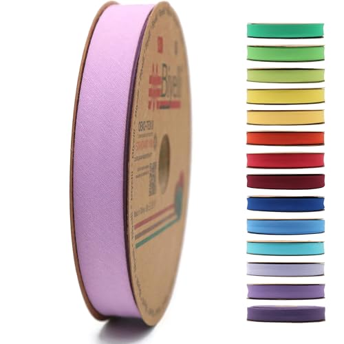 Schrägband aus Baumwolle, 20 mm breit, 22 m, 65+ Farben, einfach gefaltetes Baumwoll-Faltband zum Nähen, Kleidung, DIY (42. Violett) D42 von Biyelli