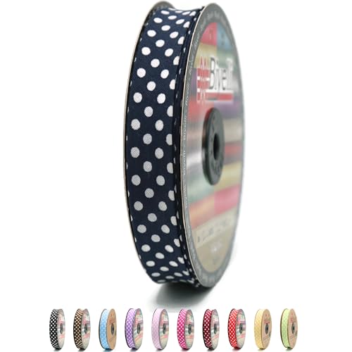 Schrägband aus Baumwolle, 20 mm breit, 22 m, gepunktet, einfach gefaltet, Baumwolle, Faltband zum Nähen, Kleidung, DIY, Schwarz, A22 Schrägband aus Baumwolle, 20 mm breit, 22 m, gepunktet, einfach gefaltet, Baumwolle, Faltband zum Nähen, Kleidung, DIY, Schwarz, A22 von Biyelli