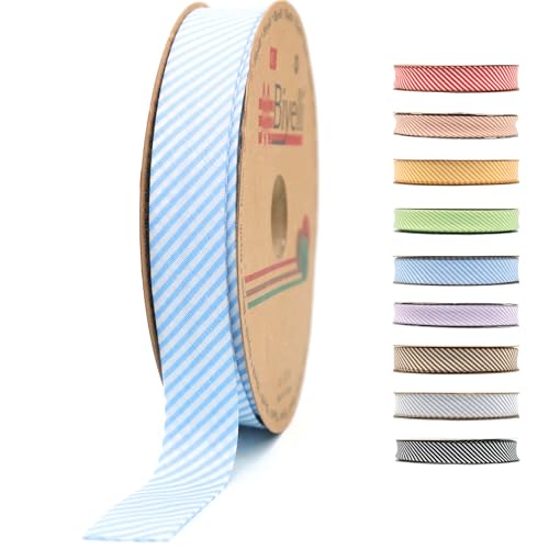Schrägband aus Baumwolle, 20 mm breit, 22 m, kariert, einfach gefaltet, Baumwolle, Faltband zum Nähen, Kleidung, DIY, Blau, C1 Schrägband aus Baumwolle, 20 mm breit, 22 m, kariert, einfach gefaltet, Baumwolle, Faltband zum Nähen, Kleidung, DIY, Blau, C1 von Biyelli