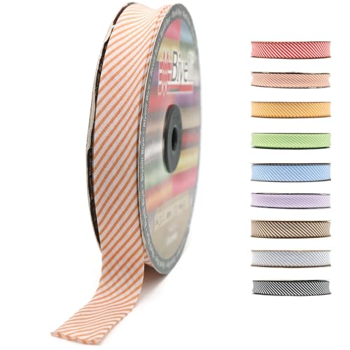 Schrägband aus Baumwolle, 20 mm breit, 22 m, kariert, einfach gefaltet, Baumwolle, Faltband zum Nähen, Kleidung, DIY, Orange, C6 Schrägband aus Baumwolle, 20 mm breit, 22 m, kariert, einfach gefaltet, Baumwolle, Faltband zum Nähen, Kleidung, DIY, Orange, C6 von Biyelli