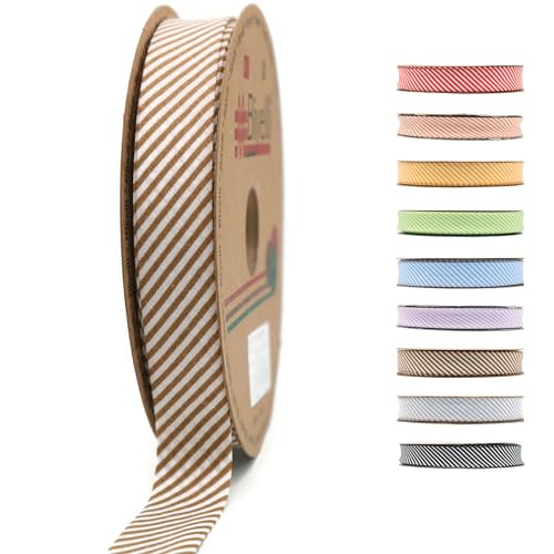 Schrägband aus Baumwolle, 20 mm breit, 22 m, kariert, einfach gefaltet, Baumwolle, zum Nähen, Kleidung, DIY, Braun, C9 Schrägband aus Baumwolle, 20 mm breit, 22 m, kariert, einfach gefaltet, Baumwolle, zum Nähen, Kleidung, DIY, Braun, C9 von Biyelli