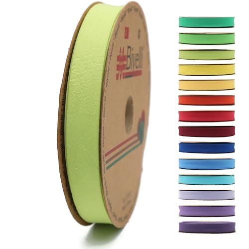 Schrägband aus Baumwolle, 20 mm breit, 22 m lang, in 65 Farben erhältlich, einfach gefaltetes Baumwollfaltenband zum Nähen, Kleidung, DIY (31. Grün) D31 von Biyelli