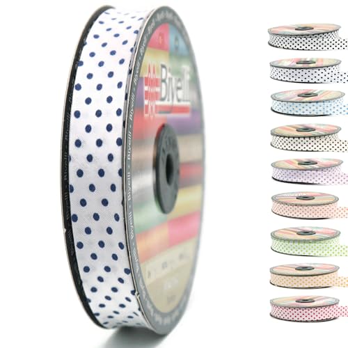 Schrägband aus Baumwolle, 20 mm breit, gepunktet, einfach gefaltet, Baumwolle, zum Nähen, Kleidung, DIY, Dunkelblau, B8 Schrägband aus Baumwolle, 20 mm breit, gepunktet, einfach gefaltet, Baumwolle, zum Nähen, Kleidung, DIY, Dunkelblau, B8 von Biyelli