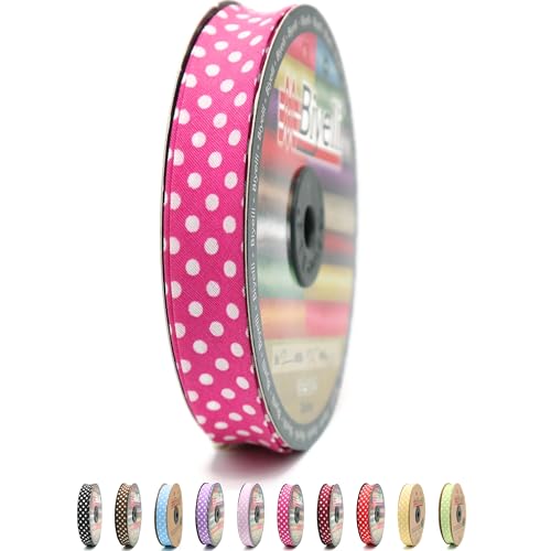 Schrägband aus Baumwolle, 20 mm breit, gepunktet, einfach gefaltet, Baumwolle, zum Nähen, Kleidung, DIY, Fuchsia, A21 Schrägband aus Baumwolle, 20 mm breit, gepunktet, einfach gefaltet, Baumwolle, zum Nähen, Kleidung, DIY, Fuchsia, A21 von Biyelli