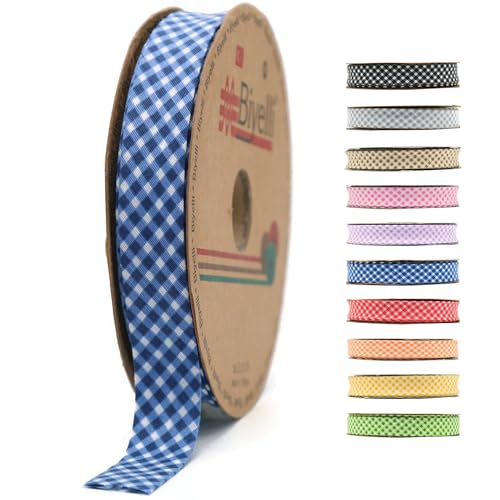 Schrägband aus Baumwolle, 20 mm breit, kariert, einfach gefaltet, Baumwolle, zum Nähen, Kleidung, DIY, Dunkelblau, E8 Schrägband aus Baumwolle, 20 mm breit, kariert, einfach gefaltet, Baumwolle, zum Nähen, Kleidung, DIY, Dunkelblau, E8 von Biyelli