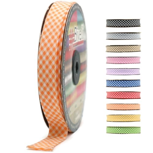 Schrägband aus Baumwolle, 20 mm breit, kariert, einfach gefaltet, Baumwolle, zum Nähen, Kleidung, DIY, Orange, E6 Schrägband aus Baumwolle, 20 mm breit, kariert, einfach gefaltet, Baumwolle, zum Nähen, Kleidung, DIY, Orange, E6 von Biyelli