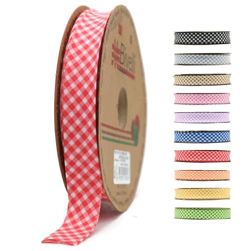 Schrägband aus Baumwolle, 20 mm breit, kariert, einfach gefaltet, Baumwolle, zum Nähen, Kleidung, DIY, Rot, E3 Schrägband aus Baumwolle, 20 mm breit, kariert, einfach gefaltet, Baumwolle, zum Nähen, Kleidung, DIY, Rot, E3 von Biyelli