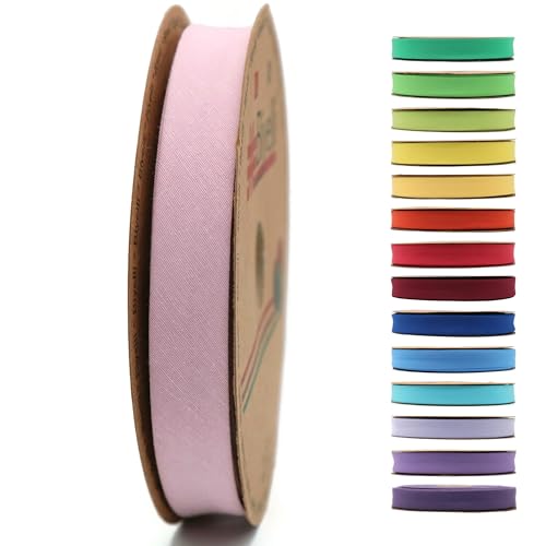 Schrägband aus Baumwolle – 20 mm breit – 22 Meter – 65+ Farben – einfach gefaltetes Baumwollfalzband zum Nähen von Kleidung DIY (28. Memphis Belle) D28 von Biyelli