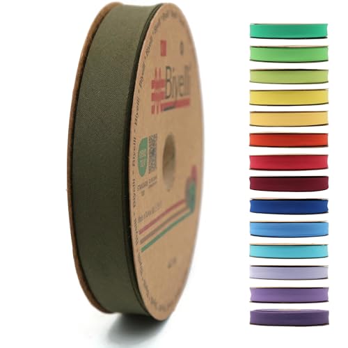 Schrägband aus Baumwolle – 20 mm breit – 22 Meter – 65+ Farben – einfach gefaltetes Baumwollfalzband zum Nähen von Kleidung DIY (30. Hellbraun) D14 von Biyelli