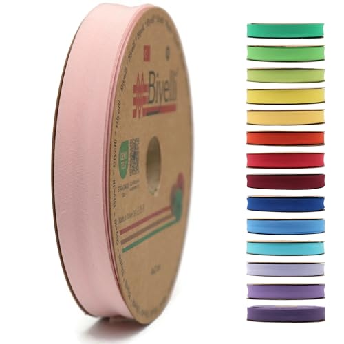 Schrägband aus Baumwolle – 20 mm breit – 22 Meter – 65+ Farben – einfach gefaltetes Baumwollfalzband zum Nähen von Kleidung DIY (45. Dk Peach) D45 von Biyelli