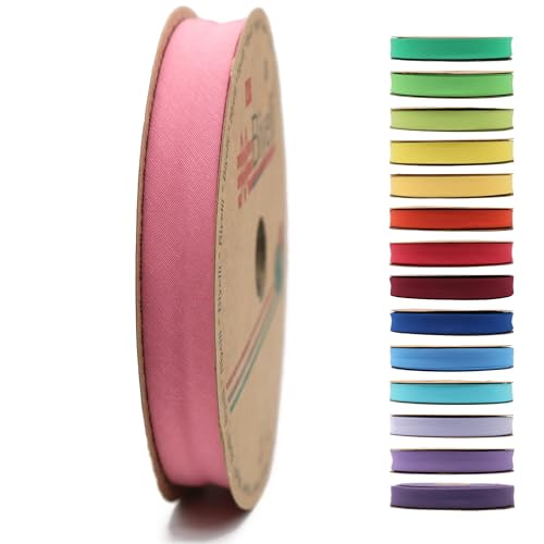 Schrägband aus Baumwolle – 20 mm breit – 22 Meter – über 65 Farben – einfach gefaltetes Baumwollfalzband zum Nähen von Kleidung DIY (32. Mauve) D32 von Biyelli